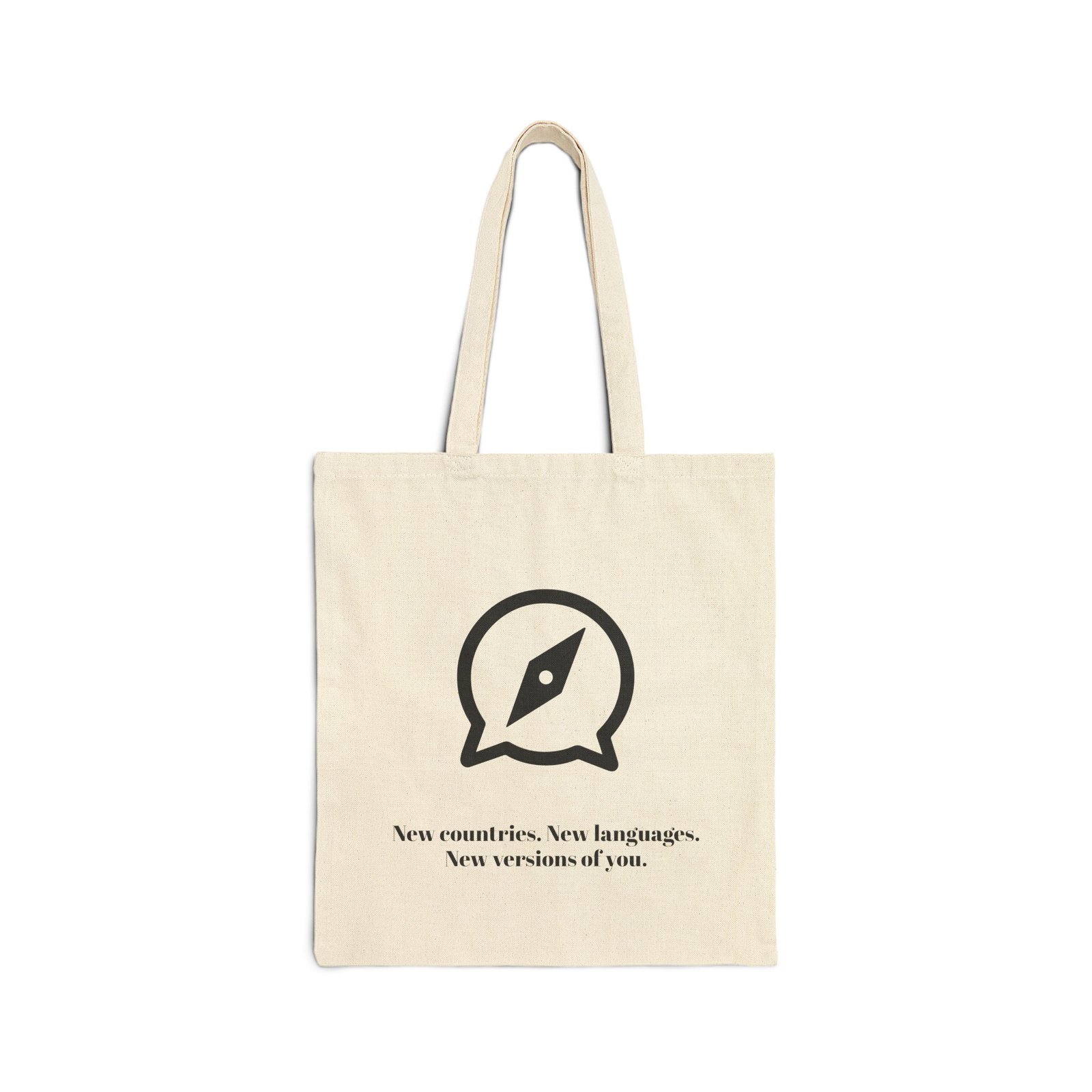 Tote Bag – “New Countries, New Languages, New Versions of You”